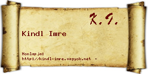 Kindl Imre névjegykártya