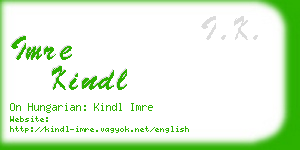 imre kindl business card